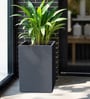 Grey Square Shaped Polymer Floor Planter