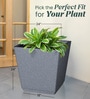 Grey Square Shaped Polymer Floor Planter