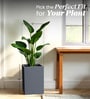 Grey Square Shaped Polymer Floor Planter