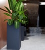Grey Square Shaped Polymer Floor Planter