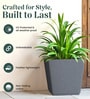 Grey Square Shaped Small Polymer Floor Planter