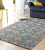 Buy Grey Geometric Wool and Art Silk 4 ft x 6 ft Hand Tufted Carpet