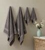Grey 100% Cotton 380 Gsm Bath Towel 4 Pc