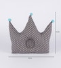 Grey Cotton Crown Shaped Pillows (Set of 3)