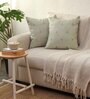 Grey 100% Cotton Traditional 16x16 inches Cushion Covers (Set of 2)