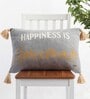Grey 100% Cotton Happiness is Homemade 16x24 Inches Cushion Cover