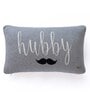 Grey 100% Cotton Hubby Wifey 12x20 Inches Cushion Cover