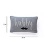 Grey 100% Cotton Hubby Wifey 12x20 Inches Cushion Cover