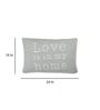 Grey 100% Cotton Love 16x24 Inches Cushion Cover