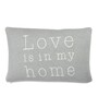 Grey 100% Cotton Love 16x24 Inches Cushion Cover