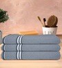 Grey 100% Cotton Patterned 400 GSM Bath Towels (set of 3)