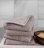 Grey 100% Cotton Solid 550 GSM Face Towels (Set of 4)