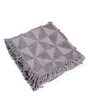 Grey Geometric Cotton 63x55 Inches Sofa Throw