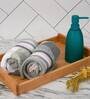 Grey 100% Cotton Patterned 650 GSM 4 Pcs Hand Towels