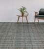 Blue Geometric 100% Wool 8 ft x 10 ft Hand Tufted Carpet