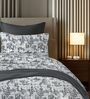Grey 144TC Cotton Flat Super King Bedsheet with 2 Pillow Covers