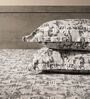 Grey 144TC Cotton Flat Super King Bedsheet with 2 Pillow Covers
