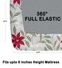 Grey 180 TC Floral Cotton Fitted Double Bedsheet 2 Pillow covers