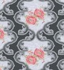 Grey 180 TC Floral Cotton Queen Double Bedsheet 2 Pillow covers