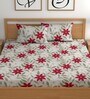 Grey 180 TC Floral Cotton Queen Double Bedsheet 2 Pillow covers