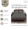 Grey 280 TC Glace Cotton Fitted Bedsheet With Embossed Leaf Pattern