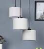 Zudra Grey Cotton Fabric Cluster Hanging Light