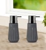 Grey 300 ml Ceramic Liquid Soap Dispenser (Set of 2) 
