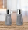 Grey 300 ml Ceramic Liquid Soap Dispenser (Set of 2) 