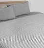 Grey Geometric 350 TC Polyester Double Bed Cover with 2 Pillow Covers