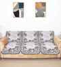 Grey 5 Seater Floral 10Pcs Sofa Covers
