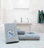 Grey Patterned 500 GSM Cotton Towel Sets (Set of 3)