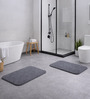 Grey Absorbent and Quick-Dry Polyester Bath Mats 30x45 cm
