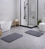 Grey Absorbent and Quick-Dry Polyester Bath Mats 40x60 cm
