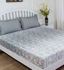 Grey Abstract 144 TC Cotton Queen Sized Bed Sheets with 2 Pillow Covers