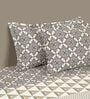 Grey Abstract 200 TC Cotton King Sized Bedsheet with 2 pillow cover