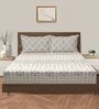 Grey Abstract 200 TC Cotton King Sized Bedsheet with 2 pillow cover