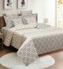 Grey Abstract 200 TC Cotton King Sized Bedsheet with 2 pillow cover