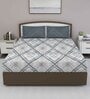 Grey Geometric 210 TC Cotton King Sized Bed Sheets with 2 Pillow Covers