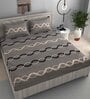 Grey Abstract 220 TC Microfiber King Size Fitted Bedsheet With 2 Pillow Covers