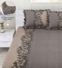 Grey Abstract 260 Tc Polycotton Double Fitted Bedsheet With 2 Pillow Covers