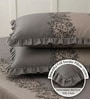 Grey Abstract 260 Tc Polycotton Double Fitted Bedsheet With 2 Pillow Covers