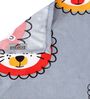 Grey Wildlife 300 TC Cotton Blend Double Queen Size Bedsheet With 2 Pillow Covers
