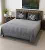 Grey Abstract 400 TC Cotton SuperKing Sized Double Bedsheet with 2 Pillow Covers Luxury Series Collection