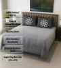 Grey Abstract 400 TC Cotton SuperKing Sized Double Bedsheet with 2 Pillow Covers Luxury Series Collection