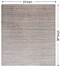 Grey Abstract Cotton and Viscose 5 ft x 7 ft Hand Woven Carpet