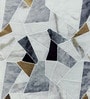 Grey Abstract Microfibre 4 ft X 6 ft Machine Made Carpet