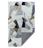 Grey Abstract Microfibre 5 ft X 7 ft Machine Made Carpet