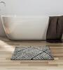 Grey Abstract Polyester 31x15 Inches AntiSkid Bath Mat