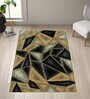 Grey Abstract Polyester 3 ft x 5 ft Machine Made Carpet