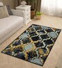 Grey Abstract Polyester 3 ft x 5 ft Machine Made Carpet